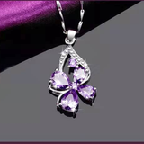 Fashionable income European and American four-leaf clover amethyst lucky necklace Godsend lucky pendant A gift of love