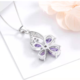 Fashionable income European and American four-leaf clover amethyst lucky necklace Godsend lucky pendant A gift of love