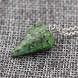 Column Necklaces Natural Stone Pendants Pink Stone Pendant Tapered Section Pendulum Hexagonal Crystal Pendant Necklace for Women
