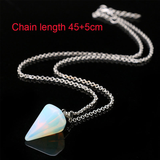 Column Necklaces Natural Stone Pendants Pink Stone Pendant Tapered Section Pendulum Hexagonal Crystal Pendant Necklace for Women