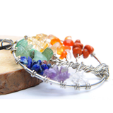7 Chakra Tree Pendant Necklace Copper Crystal Natural Stone Necklace Women Christmas Gift