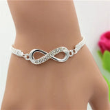 Rhinestone Infinity Bracelet Men's Women's Jewelry 8 Number Pendant Charm  Couple Bracelets For Lover Friend Women Gifts