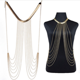 Sexy Chain Necklace Women Necklaces&Pendants Tassel Alloy Punk Long Necklace New Designer Female Fashion Jewelry