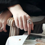 New exaggerated gold metal round open ring simple copper material design women's party jewelry geometric ring wholesale