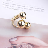New exaggerated gold metal round open ring simple copper material design women's party jewelry geometric ring wholesale