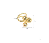 New exaggerated gold metal round open ring simple copper material design women's party jewelry geometric ring wholesale