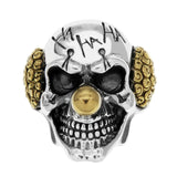 Gothic Punk Ring For Men Retro Skeleton Devil Male Ring Skull Adjustable Exaggeration Death Officer Snake Captain