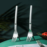 Two-in-one Stainless Steel Watermelon Multifunctional Fruit Fork with Polished Handle Comfortable and Elegant Kitchen Fruit Fork
