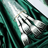 Two-in-one Stainless Steel Watermelon Multifunctional Fruit Fork with Polished Handle Comfortable and Elegant Kitchen Fruit Fork
