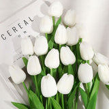 10PCS Tulip Artificial Flower Real Touch Artificial Tulip Bouquet Fake Flower for Wedding Home Decor