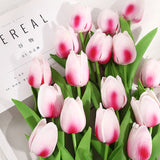 10PCS Tulip Artificial Flower Real Touch Artificial Tulip Bouquet Fake Flower for Wedding Home Decor