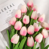 10PCS Tulip Artificial Flower Real Touch Artificial Tulip Bouquet Fake Flower for Wedding Home Decor
