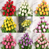 10PCS Tulip Artificial Flower Real Touch Artificial Tulip Bouquet Fake Flower for Wedding Home Decor