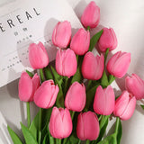 10PCS Tulip Artificial Flower Real Touch Artificial Tulip Bouquet Fake Flower for Wedding Home Decor