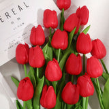 10PCS Tulip Artificial Flower Real Touch Artificial Tulip Bouquet Fake Flower for Wedding Home Decor