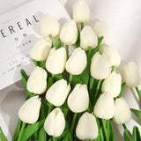10PCS Tulip Artificial Flower Real Touch Artificial Tulip Bouquet Fake Flower for Wedding Home Decor