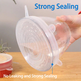 6 PCS Reusable Silicone Food Cover Stretch Lids Elastic Bowl Microwave Cover Kitchen Wrap Fresh Keeping Silicone Caps
