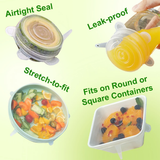 6 PCS Reusable Silicone Food Cover Stretch Lids Elastic Bowl Microwave Cover Kitchen Wrap Fresh Keeping Silicone Caps