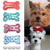 10Pcs Pet Hairpin Puppy Mini Dog Bone Hair Clips Pet Hair Grooming Clips Dog Hair Accessories Random color