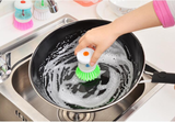 Kitchen 2 In 1 Handle Cleaing Brushes with Removable Brush Sponge Dispenser Wash Pot Brush Pot Dish Brush With Soap Dispensers