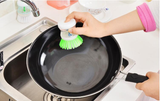 Kitchen 2 In 1 Handle Cleaing Brushes with Removable Brush Sponge Dispenser Wash Pot Brush Pot Dish Brush With Soap Dispensers