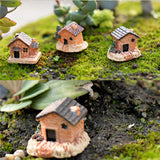 3pc Mini Small House Cottages DIY Toys Crafts Figure Moss Terrarium Fairy Garden Ornament Landscape Decor Random Color Dollhouse