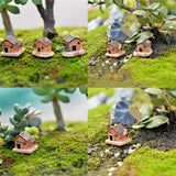3pc Mini Small House Cottages DIY Toys Crafts Figure Moss Terrarium Fairy Garden Ornament Landscape Decor Random Color Dollhouse