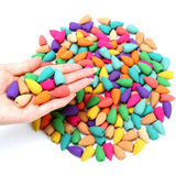 50pcs Mixed Burner Incense 28x15mm Backflow Incense Buddha Rose Mint Natural Sandalwood Tea Cone Incense for Burner Anti-odour