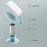 Leaf Shape Soap Box Drain Soap Holder Box Bathroom Shower Soap Holder sponge Storage Tray Creative Sucker Water-free Storage Box