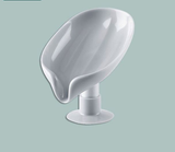 Leaf Shape Soap Box Drain Soap Holder Box Bathroom Shower Soap Holder sponge Storage Tray Creative Sucker Water-free Storage Box