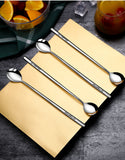 Long Handled 304 Stainless Steel Coffee Spoon Ice Cream Dessert Tea Stirring Spoon For Picnic Kitchen Accessories Bar Tools