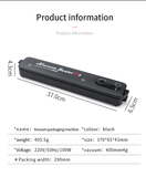 220V/110V Vacuum Sealer Packaging Machine with Free 10pcs Vacuum bags Household Black Food Vacuum Sealer