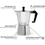 Coffeeware Electric Espresso Coffee Pots Maker Durable Moka Cafeteira Percolator Practical Moka Pot 50/100/150m