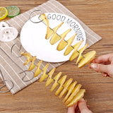 3 String Rotate Potato Slicer Stainless Steel Plastic Twisted Potato Slice Cutter Spiral Creative Kitchen Gadgets Vegetable Tool