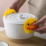 Anti-scalding Microwave Oven Mitt Silicone Heat Insulation Cartoon Glove Pot Bowl Holder Mitten Potholders Kitchen Utensils Clip