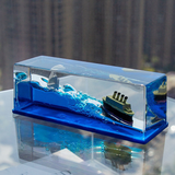 Cruise Ship Fluid Drift Bottle Hourglass Living Room Decoration Creative Boat Sea Ornaments Home Decoration Toys Birthday Gift