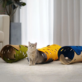 Cat Toy Felt Pom Splicing Cat Tunnel Deformable Kitten Nest Collapsible Tube House Tunnel Interactive Pet Toy Cat Accessories