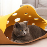 Cat Toy Felt Pom Splicing Cat Tunnel Deformable Kitten Nest Collapsible Tube House Tunnel Interactive Pet Toy Cat Accessories