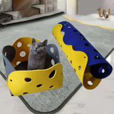 Cat Toy Felt Pom Splicing Cat Tunnel Deformable Kitten Nest Collapsible Tube House Tunnel Interactive Pet Toy Cat Accessories