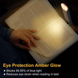 LED USB Rechargeable Book Reading Light Brightness Adjustable Eye Protection Clip Book Light Portable Bookmark Read Light