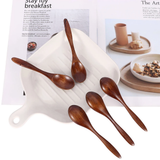5pcs Natural Wood Spoon Bamboo Cooking Utensil Coffee Kitchen Teaspoon Tableware Accessories