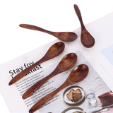 5pcs Natural Wood Spoon Bamboo Cooking Utensil Coffee Kitchen Teaspoon Tableware Accessories