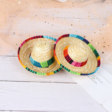 1pcs Mini Pet Dogs Straw Hat Sombrero Cat Sun Hat Beach Party Straw Hats Dogs Hawaii Style Hat For Dogs Funny