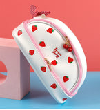 Cherry PU cute pencil case school Stationery storage bag Leather cosmetic bag big pen case gifts for girl pen bag kawaii pen box
