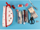 Cherry PU cute pencil case school Stationery storage bag Leather cosmetic bag big pen case gifts for girl pen bag kawaii pen box