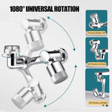 Universal 1080° Rotatable Faucet Aerator Extender Plastic Splash Filter Faucets Bubbler Nozzle Robotic Arm for Kitchen Bathroom