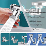 Universal 1080° Rotatable Faucet Aerator Extender Plastic Splash Filter Faucets Bubbler Nozzle Robotic Arm for Kitchen Bathroom