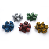 7pcs/set Polyhedral 7-Die Carved Pattern Dice Set D4 D6 D8 D10 D% D12 D20 For Game