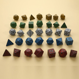 7pcs/set Polyhedral 7-Die Carved Pattern Dice Set D4 D6 D8 D10 D% D12 D20 For Game