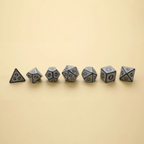 7pcs/set Polyhedral 7-Die Carved Pattern Dice Set D4 D6 D8 D10 D% D12 D20 For Game